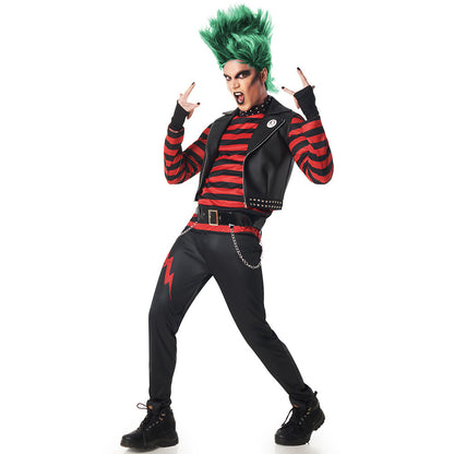 Disfraz de Rockero Punky Rayas para hombre