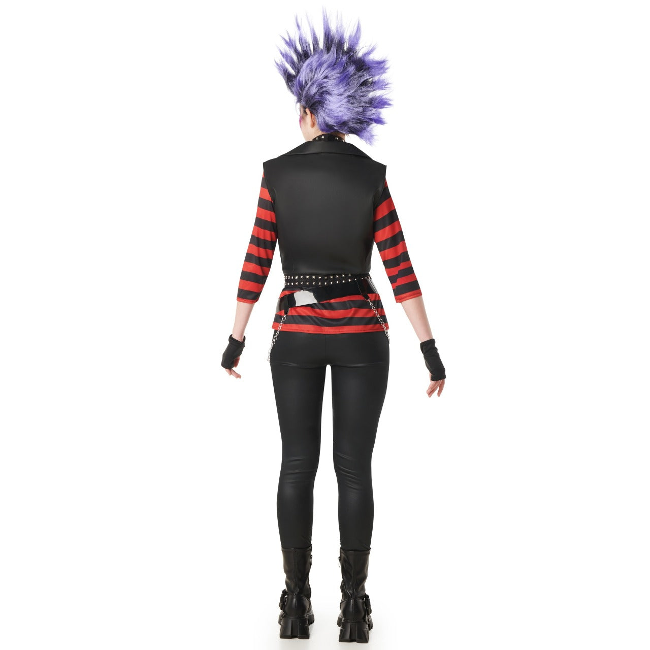 Disfraz de Rockero Punky Rayas para mujer