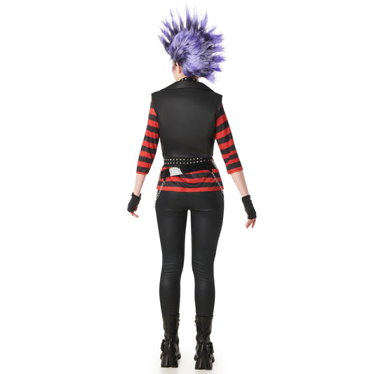 Disfraz de Rockero Punky Rayas para mujer
