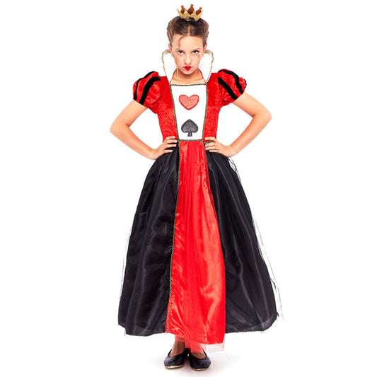 Disfraz de Reina de Corazones Glamurosa para niña