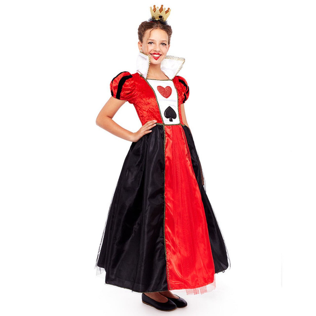 Disfraz de Reina de Corazones Glamurosa para niña
