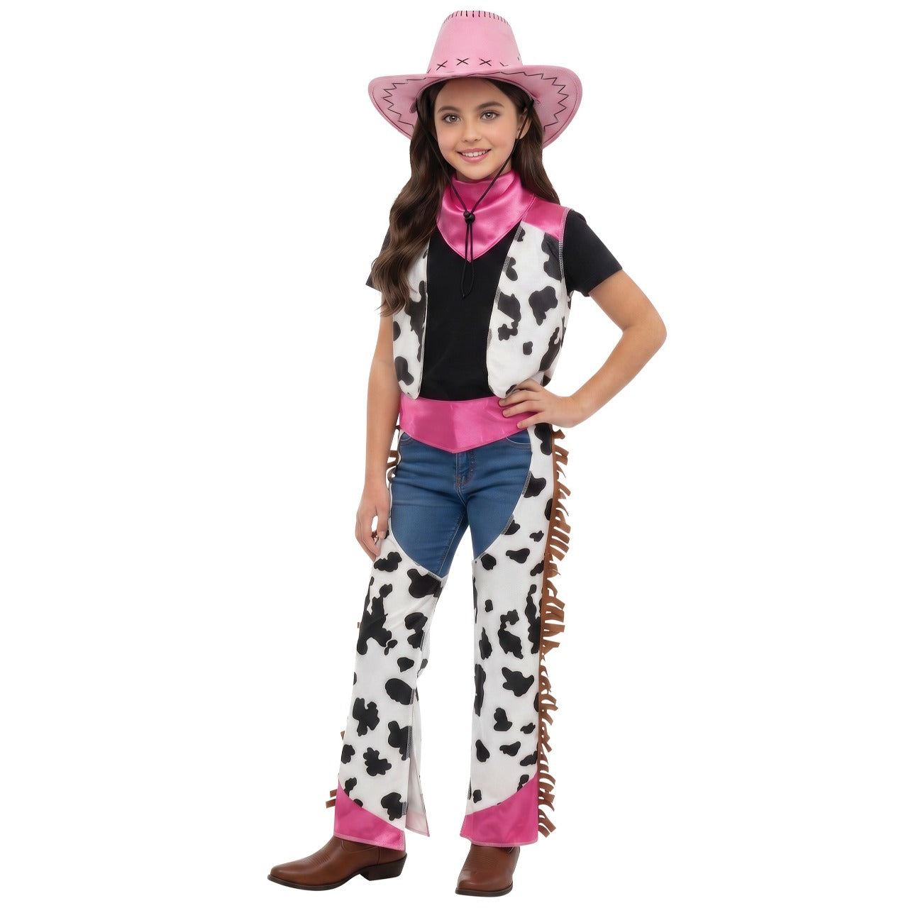 Disfraz de Vaquera Rosa para niña