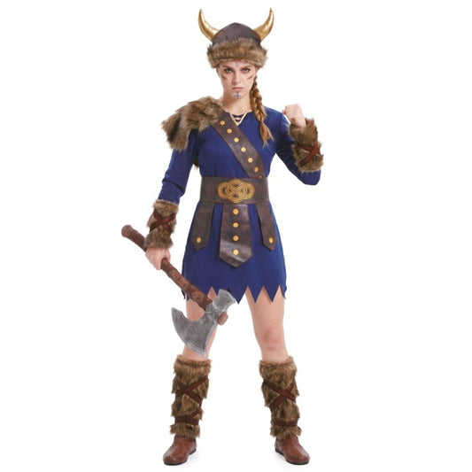 Disfraz de Vikinga Azul para mujer
