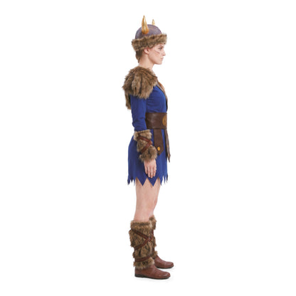 Disfraz de Vikinga Azul para mujer