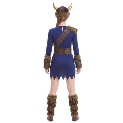 Disfraz de Vikinga Azul para mujer