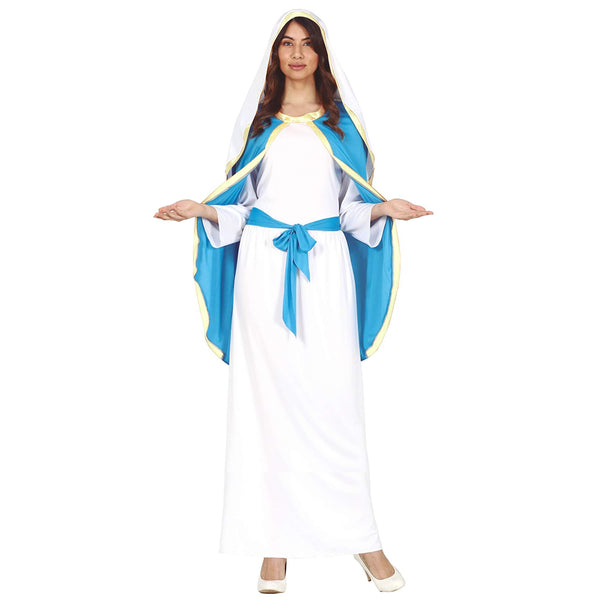 Disfraz Clásico De Virgen María Para Mujer – Ideal Para Navidad, Festivales Escolares Y Representaciones Del Belén, Confección De Calidad Y Lavado A Mano