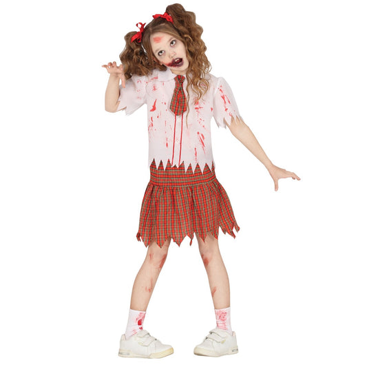Disfraz de Zombie Colegiala para niña