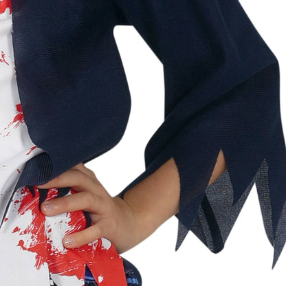Disfraz Zombie de Colegiala Azul para niña
