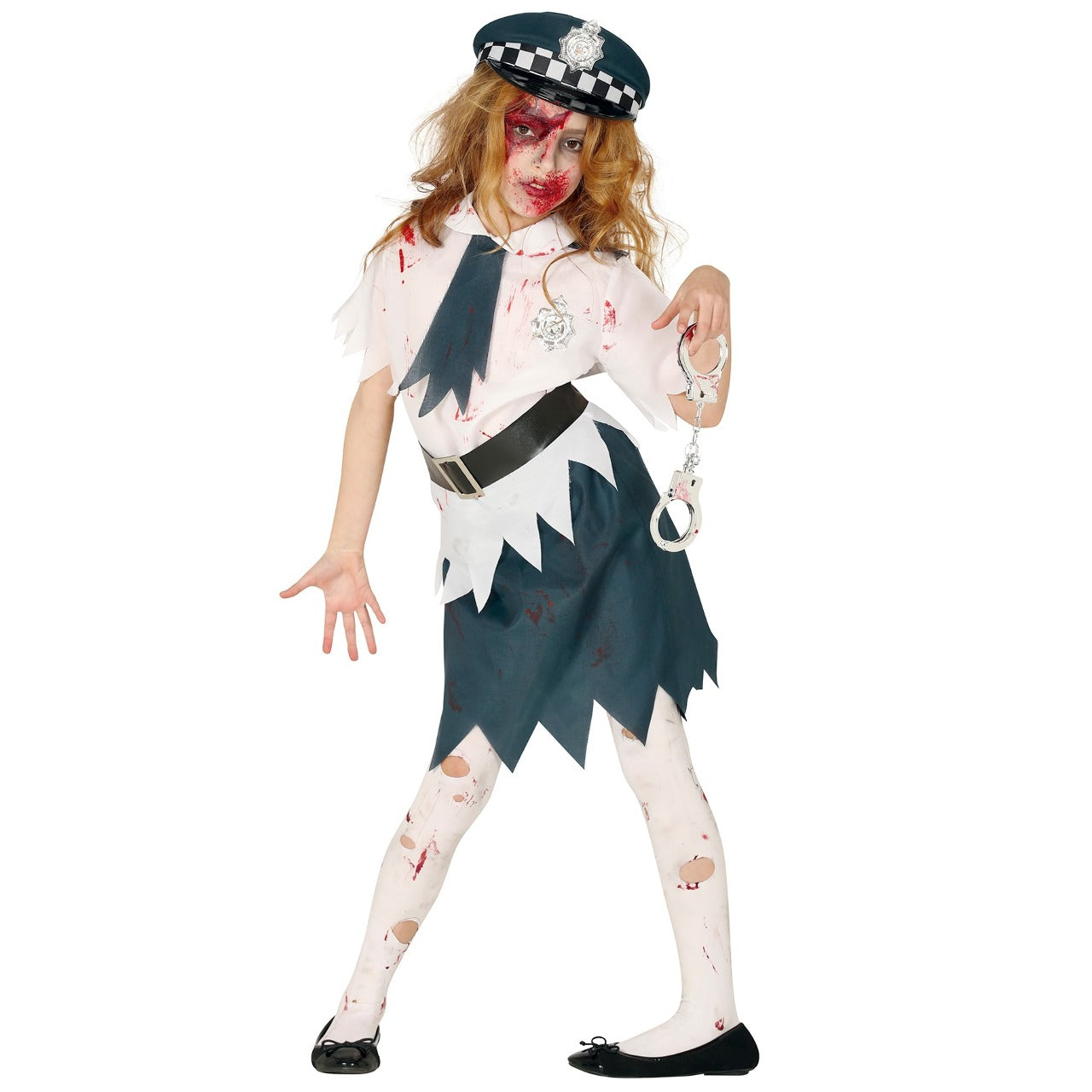 Disfraz Zombie de Policía Picos para niña
