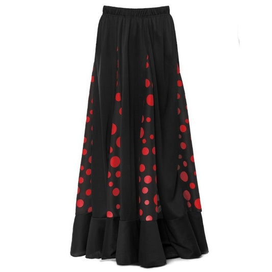 Falda de Flamenca Negra y Roja con Quillas infantil