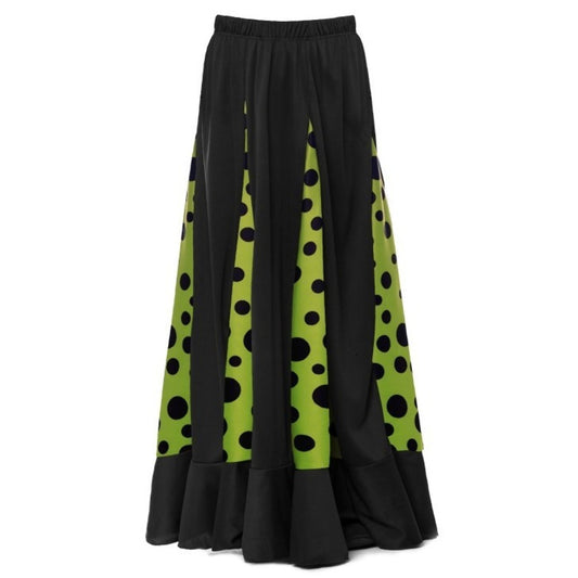 Falda de Flamenca Negra y Verde con Quillas infantil