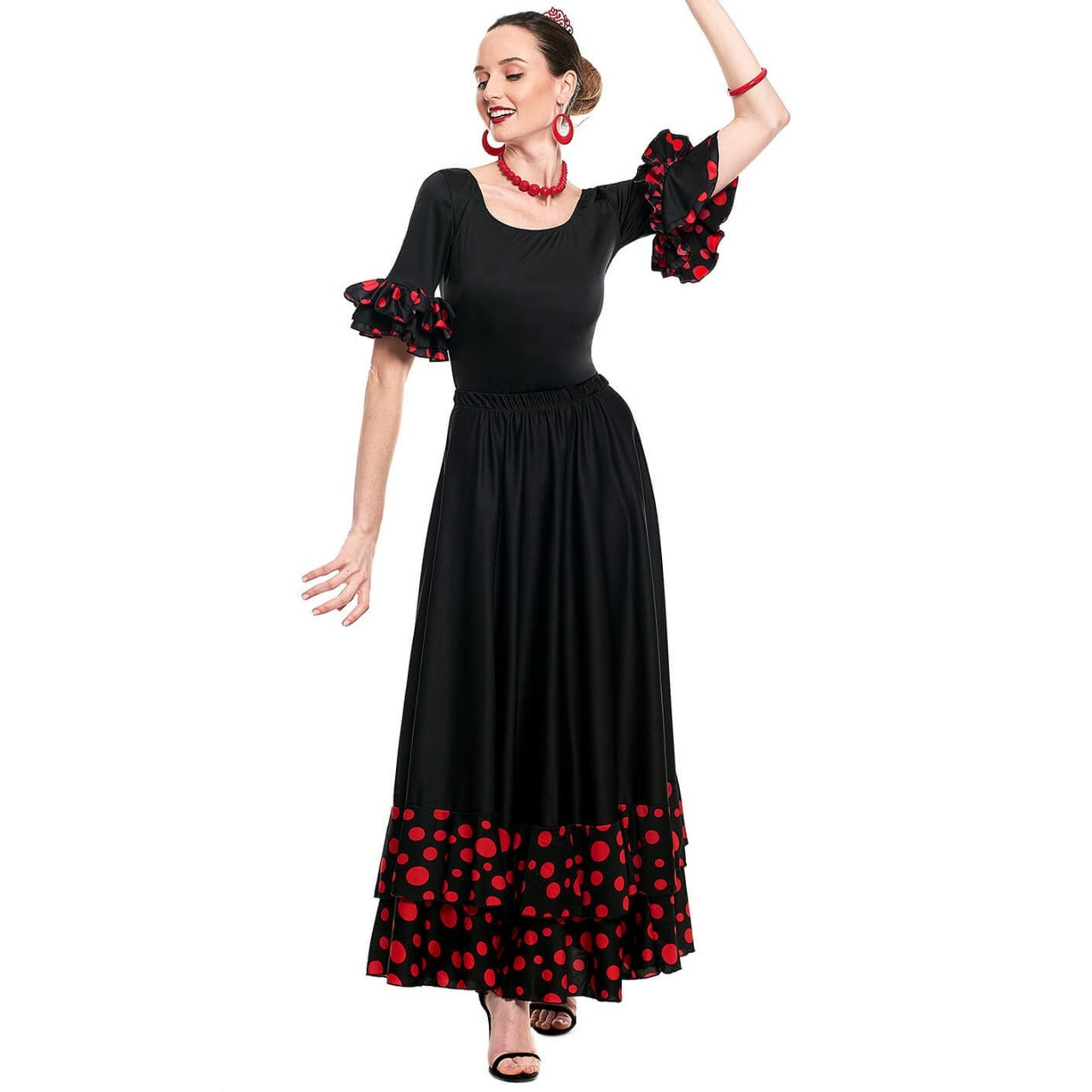 Falda de flamenca para niña negra