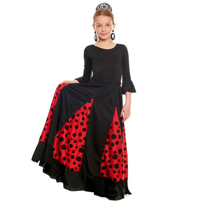 Falda de Flamenca con Quillas Negra infantil