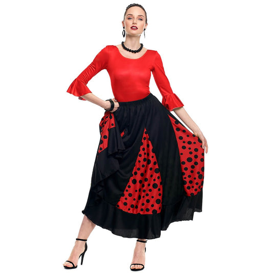 Falda de Flamenca con Quillas Negra