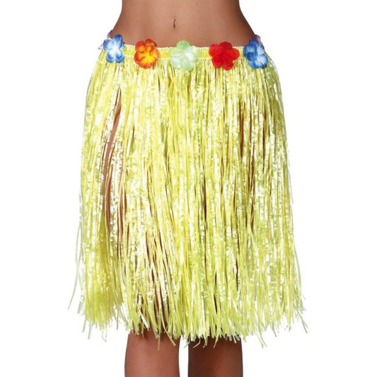 Falda Hawaiana Amarilla Corta