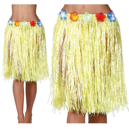 Falda Hawaiana Amarilla Corta