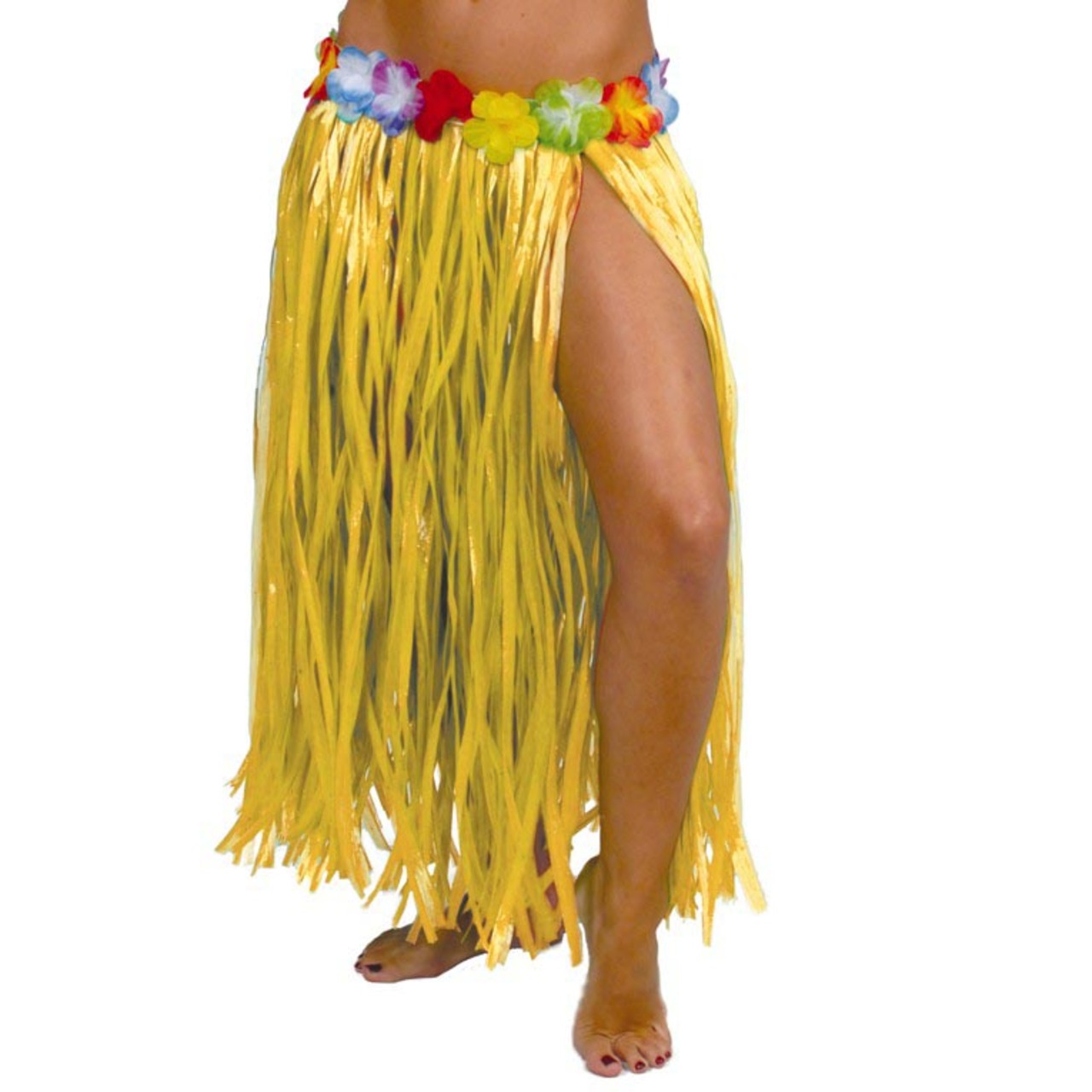 Falda Hawaiana Amarilla Larga