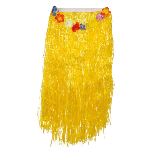 Falda Hawaiana Amarilla Larga