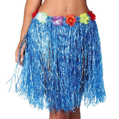 Falda Hawaiana Azul Corta