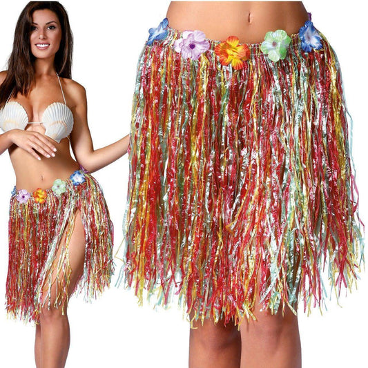 Falda Hawaiana Multicolor Corta