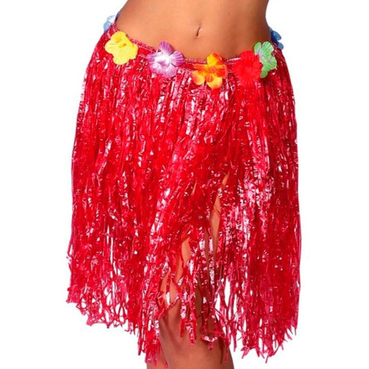 Falda Hawaiana Roja Corta