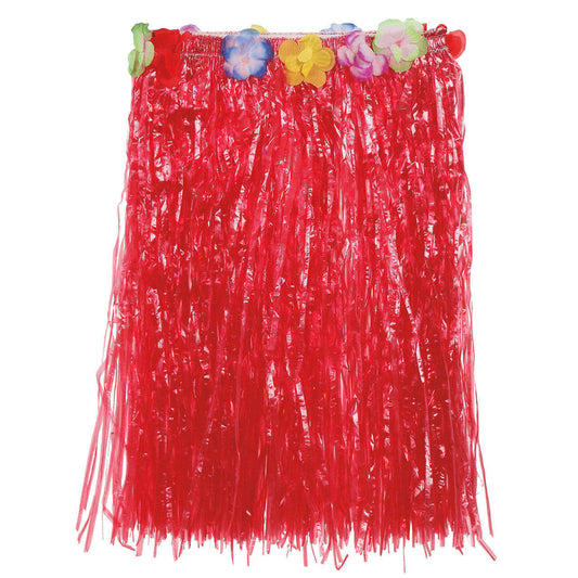 Falda Hawaiana Roja Corta