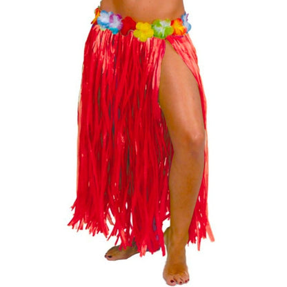 Falda Hawaiana Roja Larga
