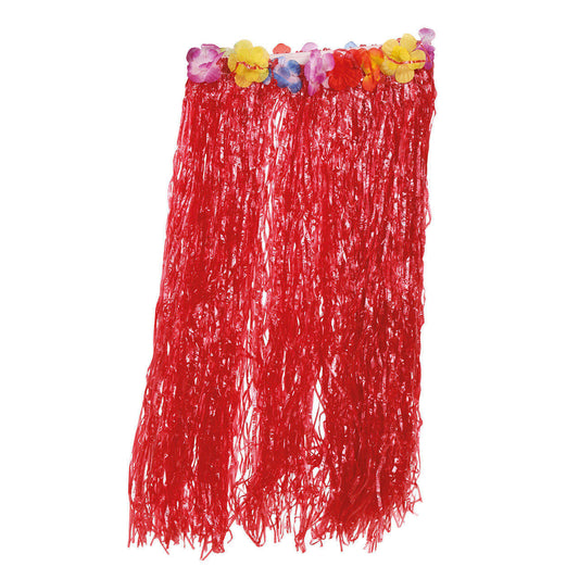 Falda Hawaiana Roja Larga