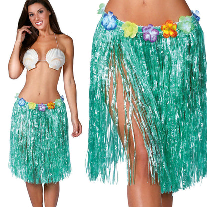 Falda Hawaiana Verde Corta