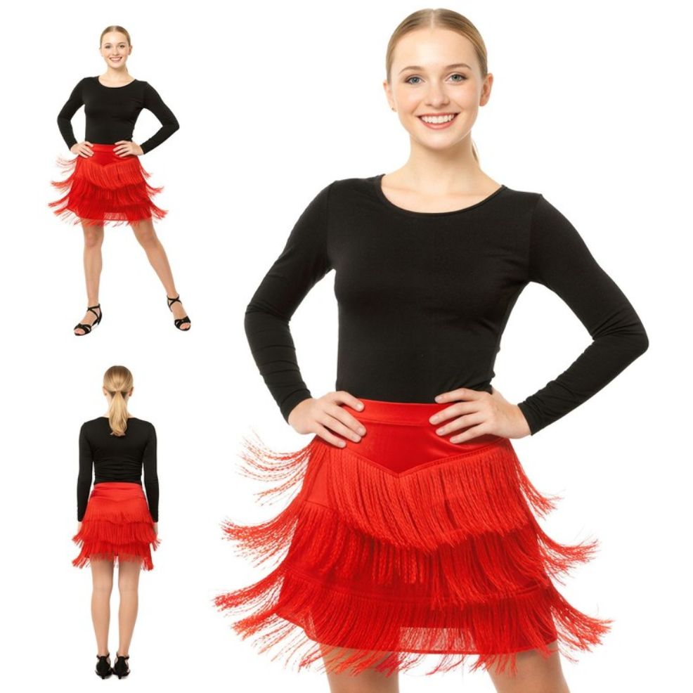 Falda Roja Flecos