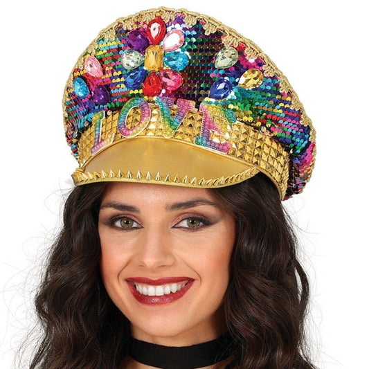 Gorra de Policía Love Pedrería