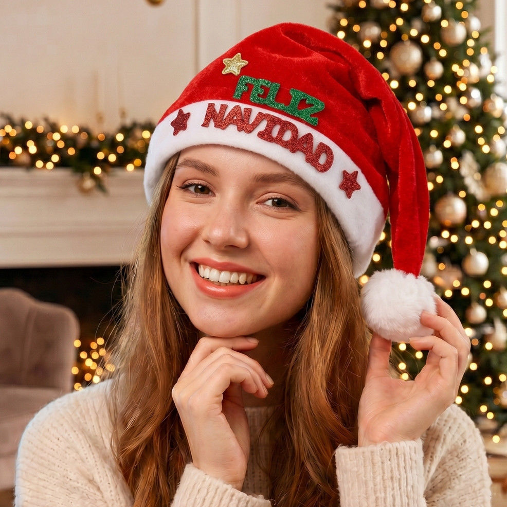 Gorro Feliz Navidad Rojo