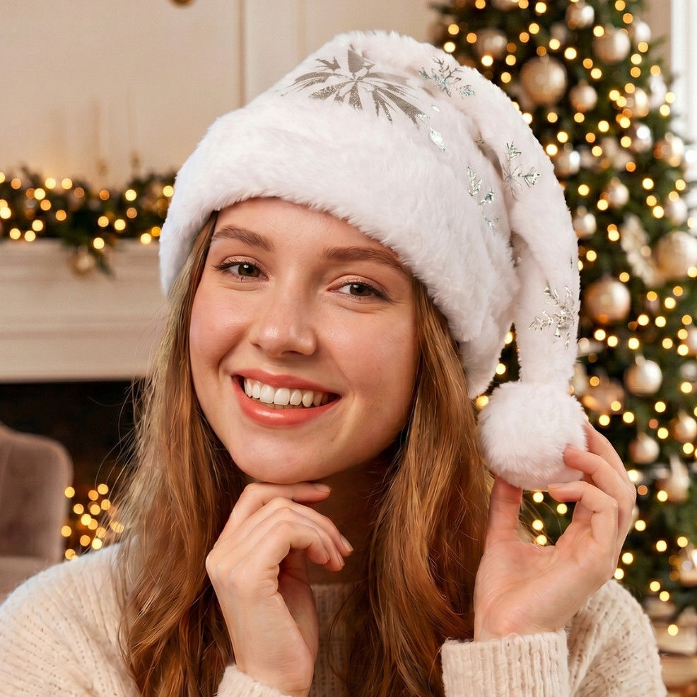 Gorro de Navidad Copos de Nieve