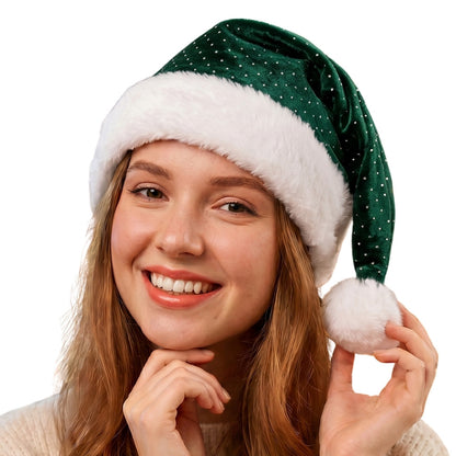 Gorro de Navidad Verde Brillos