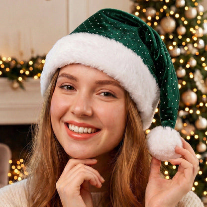 Gorro de Navidad Verde Brillos