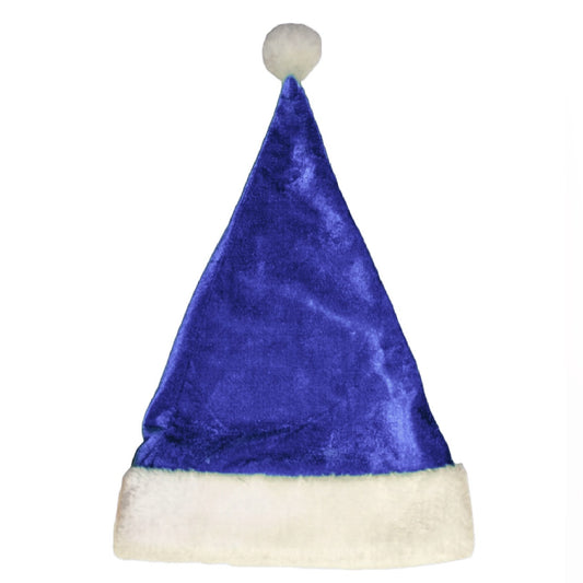 Gorro de Papá Noel Azul Terciopelo