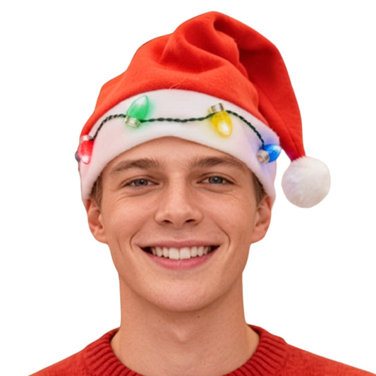Gorro de Papá Noel Bombillas Luminosas