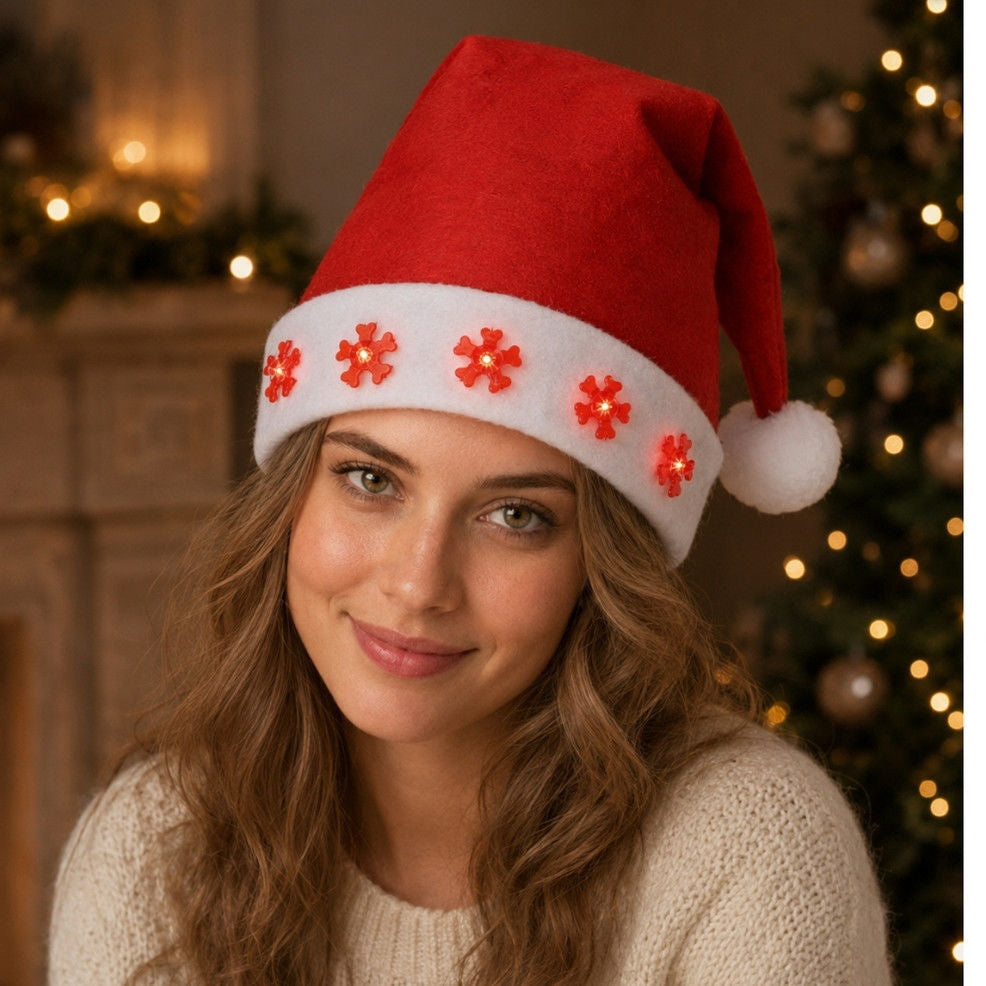 Gorro de Papá Noel Copos Luminosos