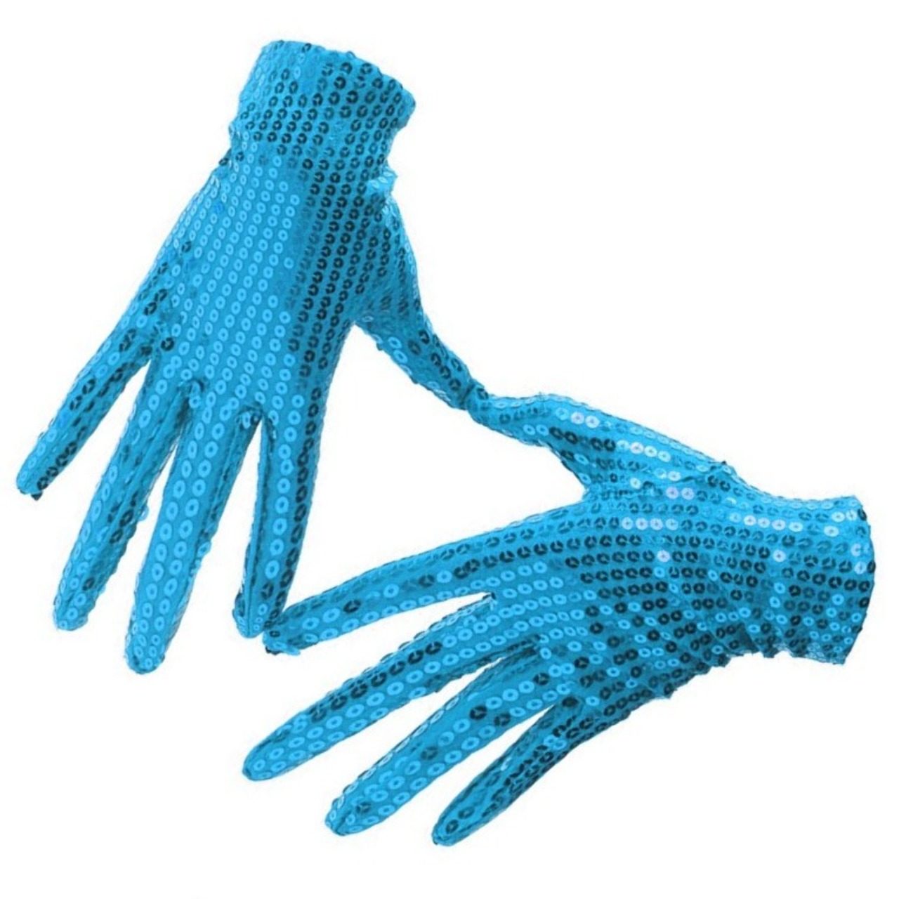 Guantes Azul Claro Lentejuelas