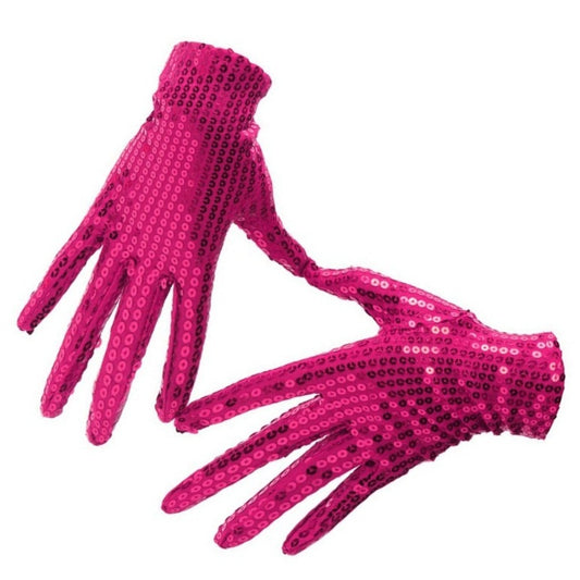 Guantes Fucsia Lentejuelas