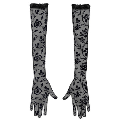 Guantes Largos Góticos Rosas