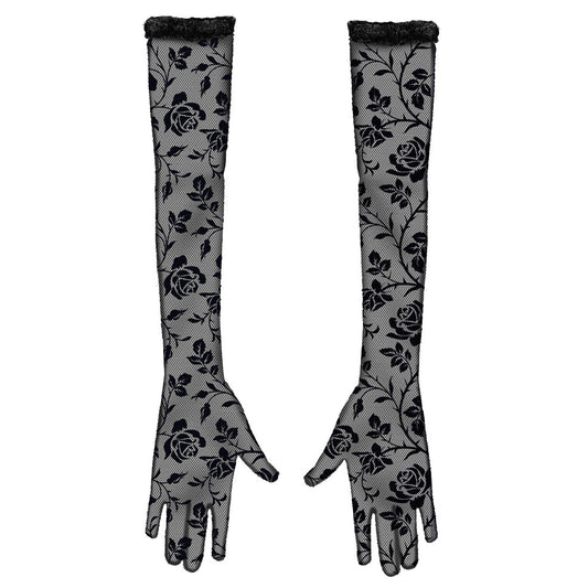 Guantes Largos Góticos Rosas