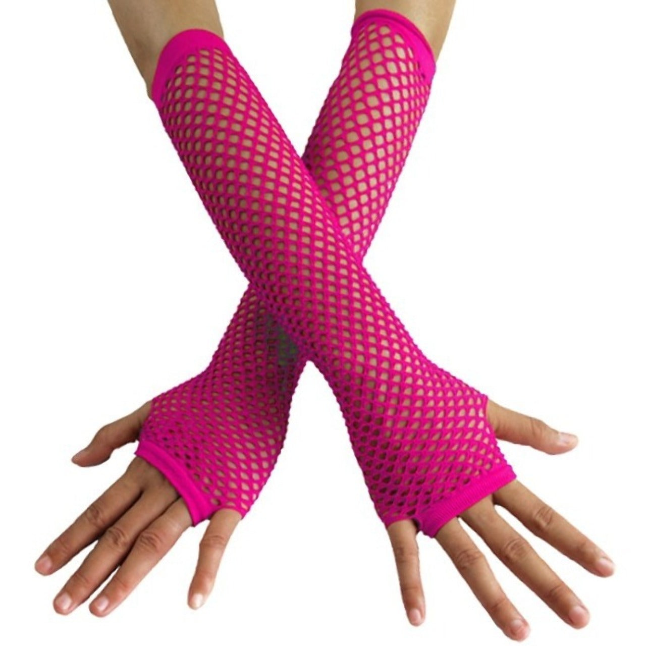 Guantes de Rejilla Largo Fucsia