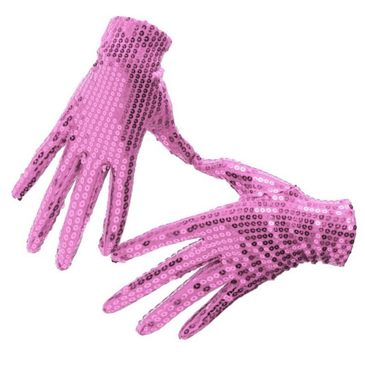 Guantes Rosas Lentejuelas