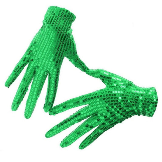 Guantes Verdes Lentejuelas