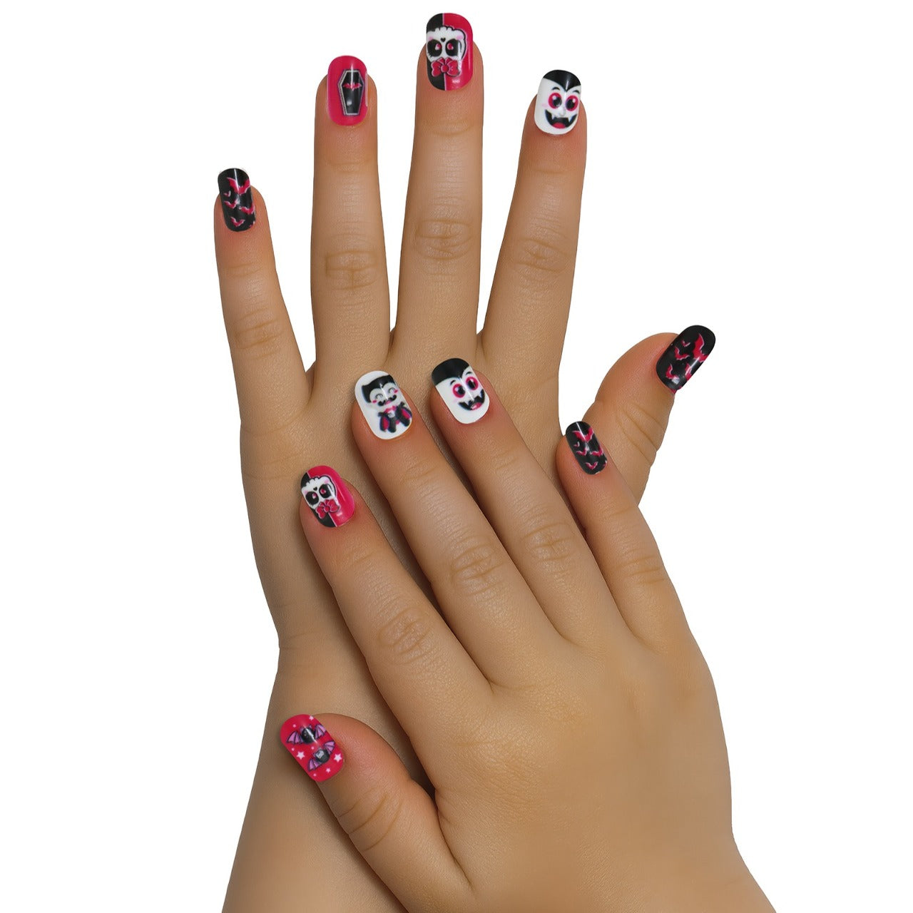 Kit de 12 Uñas Halloween Vampiros infantil