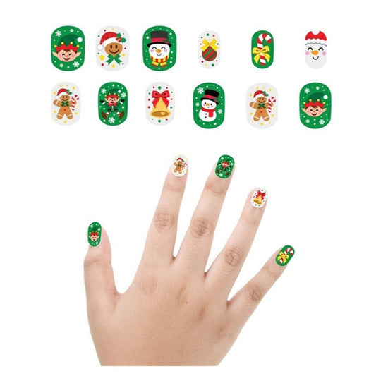 Kit de 12 Uñas Navideñas Elfo