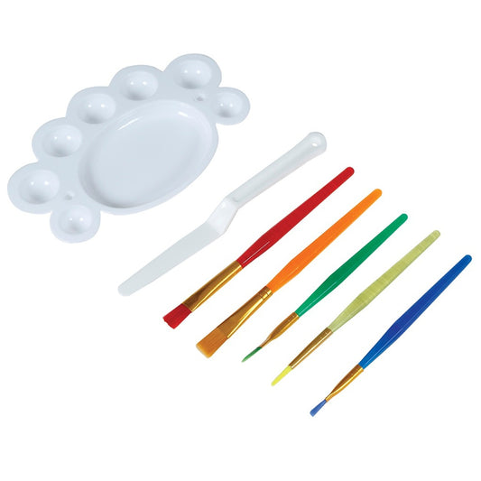 Kit de maquillaje: 5 Pinceles, espátula y paleta