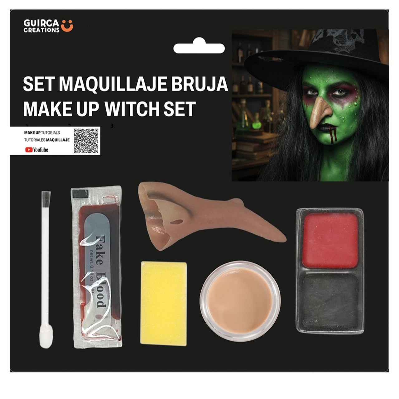 Kit Maquillaje de Bruja con Nariz