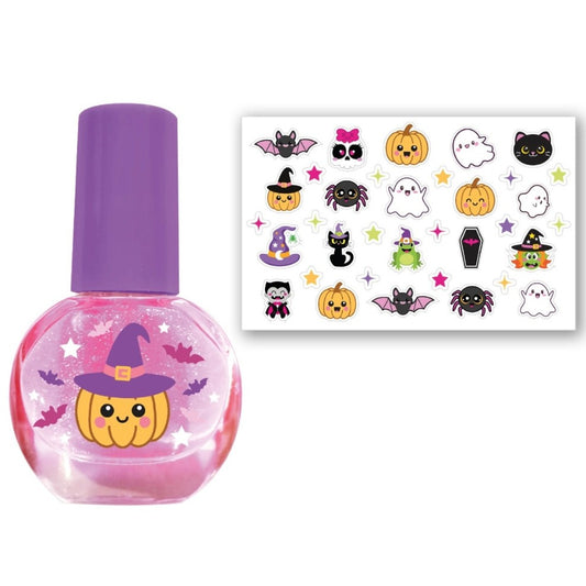 Kit de Pintauñas y Pegatinas Halloween infantil